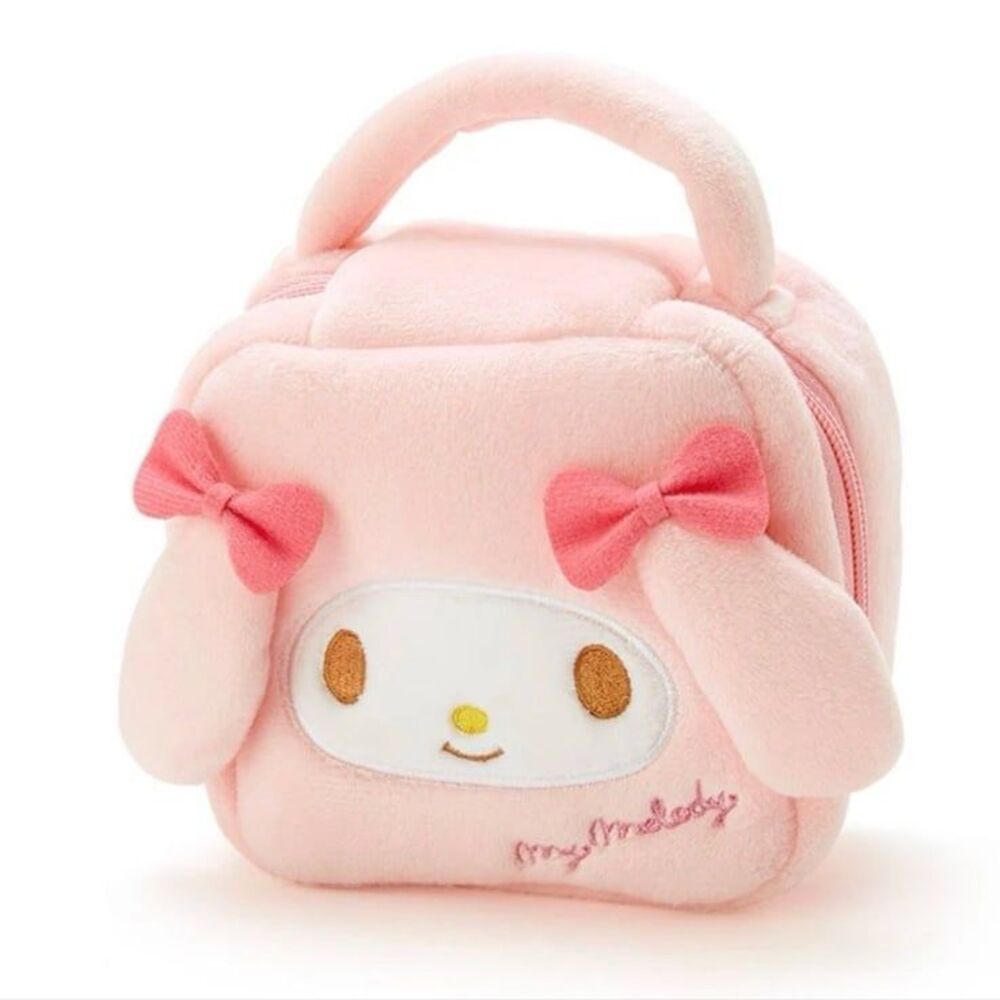 Sanrio My Melody Plush Small Square Zip Around Case with Handle